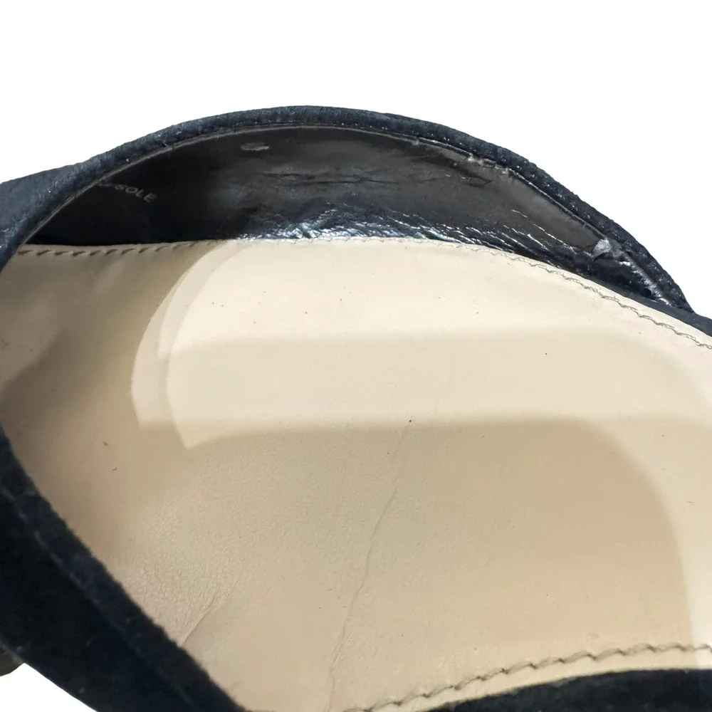 Vince Camuto Hope Pointed Toe‎ Flats Womens 8 Black Suede Leather Gold